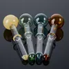 Hot Sell Colorful Straight Tube Pipe 4 tum Pyrex Glass Oil Burner Pipes Small Spoon Hand Pipes Tobak Rökningstillbehör Partihandel SW14