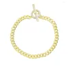 Braccialetti con ciondoli 2022 Bracciale CZ color oro 5mm Fibbia OT Grande cerchio Cuban Link Gioielli hip-hop Gioielli da donna