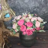 Decorative Flowers 1PCS/30CM Silk Peony Artificial Rose Wedding Home DIY Decor Big Bouquet Foam Accessories Craft White Fake Flower