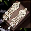 Bengelen kroonluchter bengelen oorbellen hibride kwalen Afrikaanse druppel voor vrouwen bruiloftsfeest Dubai Bridal Jewelry Boucle Doreille Femme Dhi0i