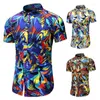 Camisas casuais masculinas Summer Men's Beach Hawaiian Shirt Tropical Shorve Manve Men Cotton Button Down 5xl 6xl 7xl