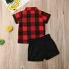 Roupas de roupas de moda para criança roupas de menino 2pcs nascidos crianças meninos de verão tops vermelhos calças calças calças de calça 1-5y