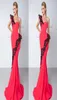 2018 Sexy Red Mermaid Prom Dresses one Shoulder Sweep Train Women evening Gowns Applique Lace Made In China Elegant Party Gown6239257