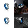 Anneaux de bande 8mm Carre Carve Bague en acier de tungstène Band Finger Hommes Hip Hop Bijoux Punk Carbure Anneaux Drop Livraison Dhjwa