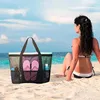 Bolsas de armazenamento bolsa de praia bolsa de malha de tamanho grande sandbeach tote de brinquedo toalhas flip-flop mercearia piquenique para saída