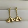 DANGLE EARRINGS 2022 가을 Gingko Leaf Drop for Women 925 Sterling Silver Earring Brincos Fine Jewelry Wholesale