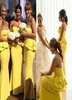 En yeni nedime resmi elbiseler sarı tatlım sırtsız seksi deniz kızı basamaklı fırfırlar uzun özel yapım hizmetçi elbise 4009117