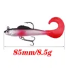 Yemler 6pcs karışık renkler balıkçılık cazibesi seti 85mm 85g jig wobblers yumuşak yapay silikon yem bas bas sazan kaşık takımı 221116