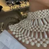 Pendentif Colliers Sexy Femmes Perle Corps Chaîne Soutien-Gorge Châle Mode Taille Réglable Épaule Tops Robe De Mariée Perles Bijoux