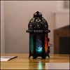 Świeczści Marokańskie szklane świecznik Uchwyt Europejski metal Creative Aromaterape Stand Iron Art Ornament Lantern Drop dostawa 2021 Dhdxo