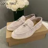 Dress Shoes Boots Women Loafers Summer Walk Moccasin Apricot Suede Metal Lock Tassel Comfortable Slip On Flat Shoes Causal Driving Mules 221116