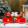 Décorations de Noël 2023 Antler Bells Planted Velvet Boots Red Cola Candy Small Shoes Hanging Gift Home Decore