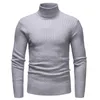 Mens Sweaters 14 ColorsAutumn and Winter solid color Turtleneck Striped Warm Casual Pullover 221115