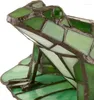 Tischlampen, Lotusteich, grüner Frosch, Farbe Tiffany-Glas, traditionelle amerikanische Dekorationslampe