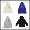 Designer Luxury CDGS Classic Hoodie Autumn and Winter Fashion Play Love Printing Pullover Mens and Womens Couples Zipper Hooded Sweater Coatg2oe