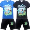 Terno esportivo para meninos conjuntos de roupas verão dos desenhos animados adolescente conjunto roupas crianças treino crianças shorts 6 12 14 anos 25308505057