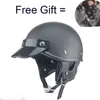 Cycling Helmets New Retro Motorcycle Helmet Accessories Halle Motorbike Half Baseball Knight Ladle Summer Pedal Gangster Helmet DOT Approved WH5 T221107