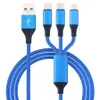 1.2m 3 in 1 usb hızlı şarj cihazı şarj kablosu Naylon Tip C Mikro Şarj Kablosu Xiaomi Samsung Huawei Akıllı Cep Telefonu