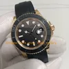 Armbanduhr mechanische Uhren Herren 40 mm Sapphire Glas Schwarzes Zifferblatt 18ct Roségold Oysterflex Gummiarmett 904L Stahl EWF Cal.3235 Bewegung Automatische Uhren