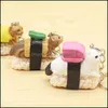 Pendants Creative Cat Sushi Keychain Key Rings Handbag Hanging Pendants Phone Charms Chain Gift For Kids 5034 Q2 Drop Delivery Home Dhtie