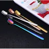Square Head Ice Spoons Home Kitchen Supplies Stainless Steel Long Handle Coffee Dessert Gold Cocktail Stirring Scoops Sea Shipping BHC399