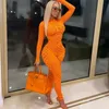 Femmes Combinaisons Barboteuses Évider Sheer Sexy Jumpsuit Front Zipper Manches Longues Night Club Party Bodycon Salopette pour 221115