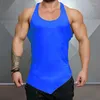 Hommes Débardeurs Marque Solide Couleur Vêtements Gymnases Top Hommes Fitness Chemise Sans Manches Coton Blanc Muscle Gilet Bodybuilding Stringer Débardeur