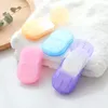 20 PCS/SET Tek Kullanımlık Kutu Sabun Kağıt Taşınabilir Aromaterapi El Yıkama Banyo Seyahat Mini Sabun Kutusu Sabunlar Temel Banyo Aksesuarları