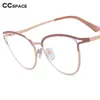 Lunettes de soleil Cadres 54135 Cat Eye Anti Blue Light Spring Charnière Dames Ordinateur Lunettes Rétro Métal Femmes Spectacle Cadre Vintage Lunettes T2201114