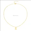 Colares pendentes 26 colar de letra em ingl￪s Sier Gold Corrents colares pendentes iniciais para mulheres entrega de gotas de gotas de j￳ias de moda dhils