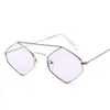 Sunglasses Fashion Women Brand Designer Small Frame Polygon Clear Lens Men Vintage Sun Glasses Hexagon Metal4771292