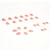 Künstliche Nägel, 24 Stück, kurzes Drücken auf süßen roten Halos-Nagelnägeln, künstliches fertiges Stück, eingelegte Strasssteine, SAL99