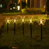 Dekoracje ogrodowe 5pcs świąteczne płatki śniegu światła LED Solar Landscape Wtyk Star Tree Garland Home Lawn Dekoracja 221114