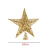 Juldekorationer Glitter Tree Star Topper Ornament Gold Red Silver Iron Decor Xmas Top Pedent Year Table Navidad Decro