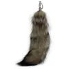Women's Bag Charm Tail keychain Long Fox Fur Tail Handbag Trinket Pendant Accessories Furry Charm for Bags Key Chains247q