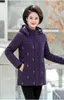 Trench da donna Cappotto in cotone da donna Parka Giacche invernali Giacca stampata con cappuccio medio-lungo Soprabito spesso caldo Abbigliamento da neve Madre