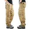 Spring Mens Cargo Pants Khaki Military Men Trousers Casual Cotton Tactical Pants Men Big Size Army Pantalon Militaire Homme