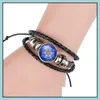 Charm Bracelets Mandala Indian Yoga Buddhismus Glass Cabochon Bracelets Adjustable Mtilayer Wrap Cuffs Fashion Jewelry Gift Drop Deli Dh6Dd