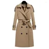 Женские траншеи Coats 2022 Spring Women's Long Coat Corean Styl