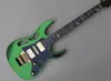 Guitare électrique vert métal avec manche en palissandre noir 24 frettes personnalisables