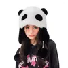 Boinas Panda Ear Hat Earflap con capucha Fleece Beanie Bomber Plush Trapper Invierno O14 22 Dropship