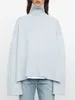 Suéteres de mujer Tossy Invierno para mujer Mangas largas Punto Cuello alto Rayas Impresión suelta Jersey Tops Otoño de gran tamaño 221115