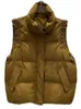 Kadın yelek pamuk yastıklı puffer yelek sonbahar kış fermuar standı yaka mahsul vücut ağızlı kısa kolsuz ekmek ceket