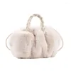 Bolsas noturnas XIUYA Crosual Crossbody 2022 Winter Cloud Solid Soft Fur Bag, tecido superior, bolsos de luxo bolsas de mochila