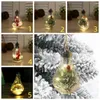 Décorations de Noël LED Simulation Ampoule Boule transparente Décoration d'arbre de Noël Pendentif Lampe en plastique