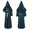 Peruker cosplay peruks trollkarl kostym halloween cosplay medeltida munk friar mantel präst kostym forntida kläder kristen kostym t221115