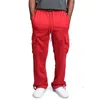 Pantalons pour hommes solides hommes décontracté surdimensionné Cargo droit hommes multiples poches longues pantalons de travail en plein air moto Streetwear