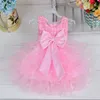 Summer Flower Infant Party Dress For 1 Year Baby Girl Birthday Frock Toddler Christening Gown Baby Purple Prom Baptism Dresses Q079240828