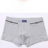 Sous-vêtements hommes poches sous-vêtements antivol slips Boxer culotte deux fermetures à glissière coton hommes boxeurs butin shorts 221115