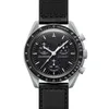 Bioceramic Planet Moon Mens Watche Pełna funkcja Chronograph Quarz Watch Mission to Mercury 42 mm nylon luksusowy zegarek limitowany edycja mistrz zegarek SSSS